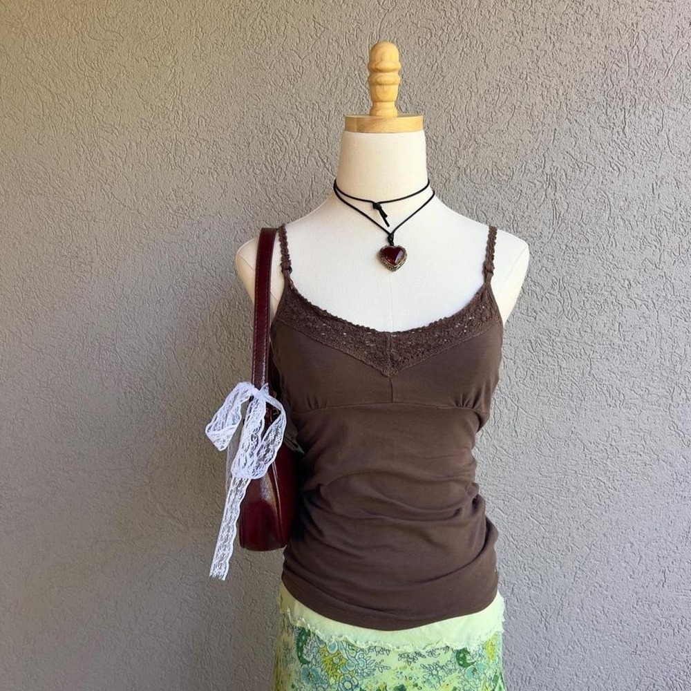 Y2K American Eagle Brown Camisole Tank Top Size Small